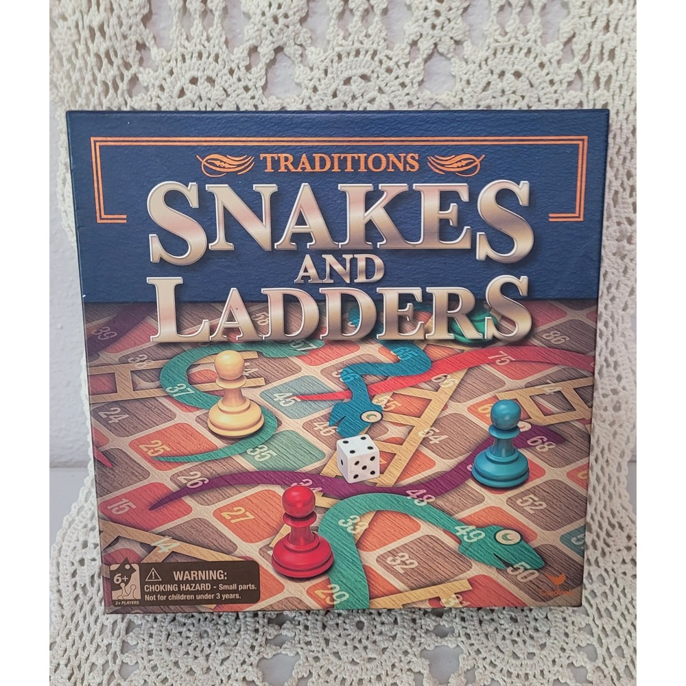 Traditions Snakes and Ladders Classic Board Game Family Fun 2+ Players